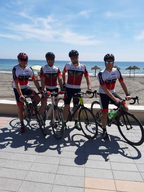 Cyclists on the North Wales coast